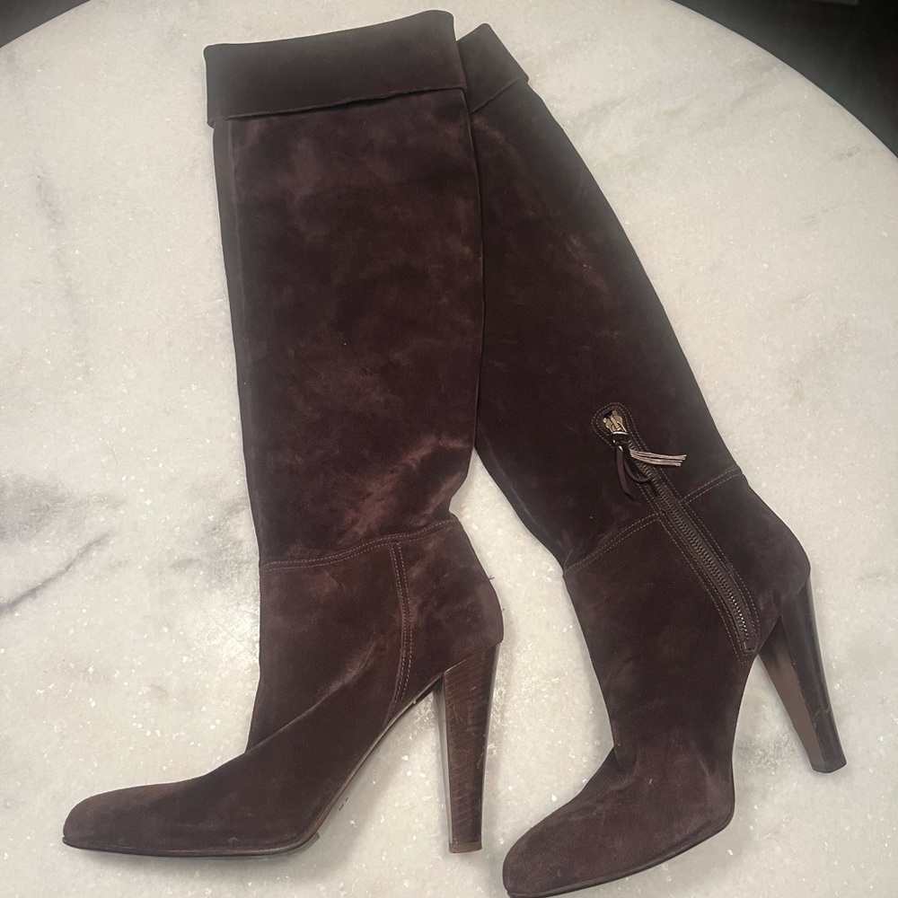 Miu Miu Suede Heeled Boots, size 39.5